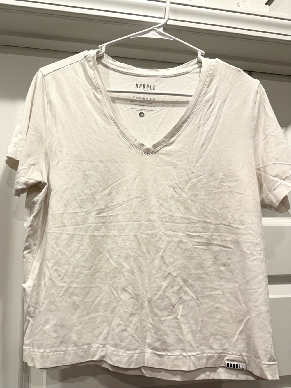 NOBULL White V-Neck Short Sleeve Top